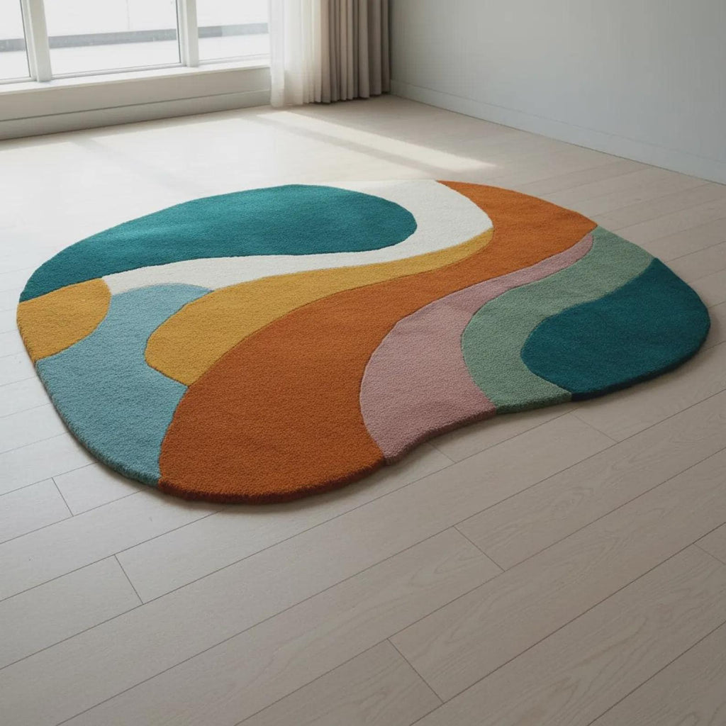 Hand-Tufted Abstract Rug | Modern Geometric Block Design