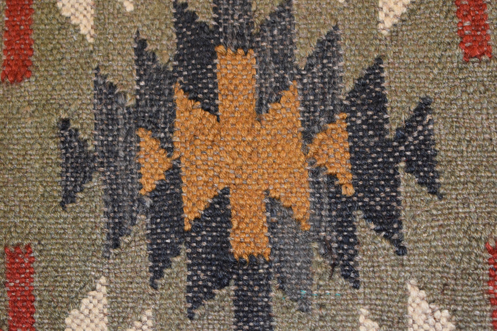 Handwoven Wool & Jute Kilim Runner Rug | Tribal Geometric Pattern | Natural Eco-Friendly Boho Rug | Rustic Hallway Carpet