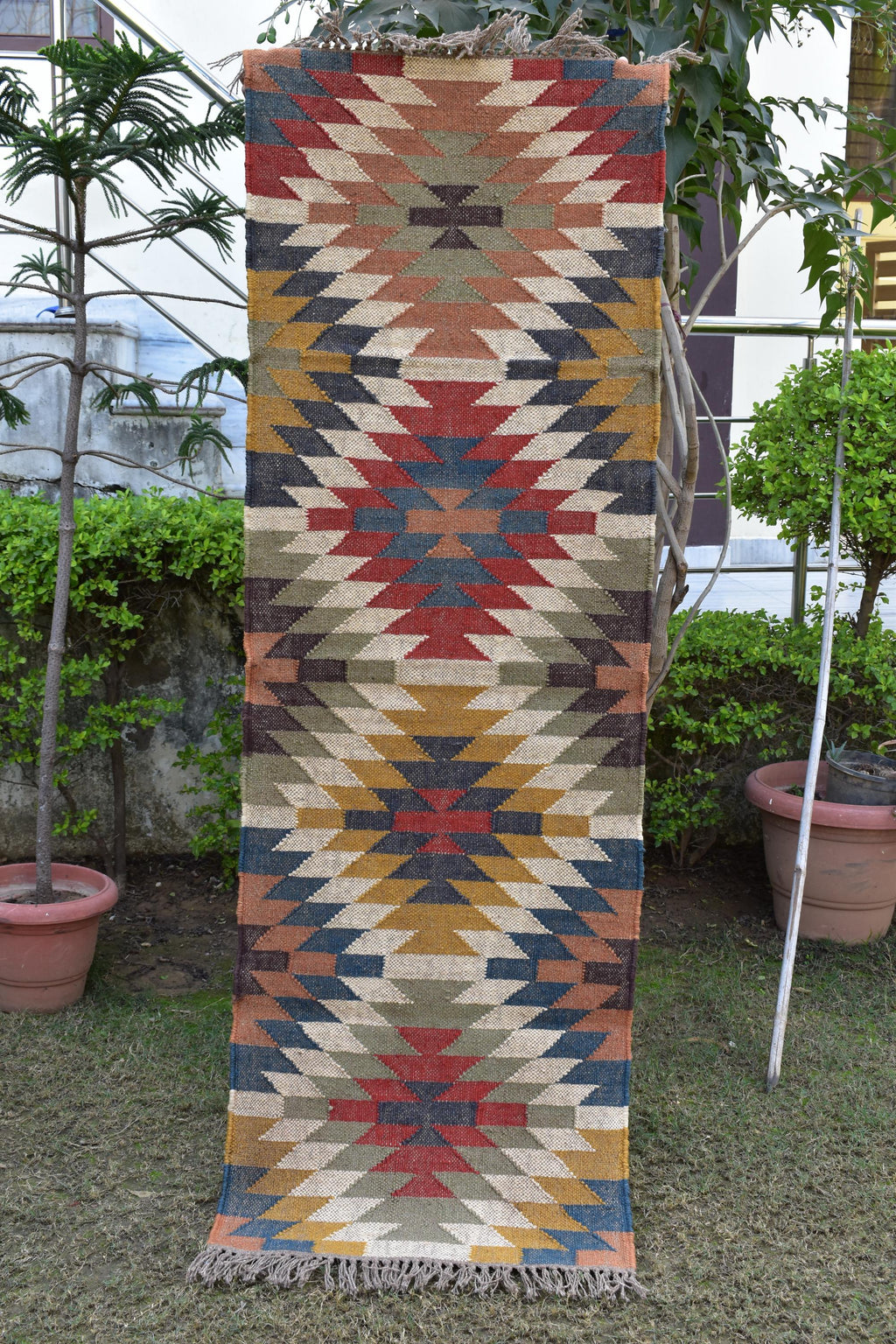 Handmade Wool Jute Kilim Rugs Traditional Indian Runner Dhurrie Hallway Stair Runner Rug | Housewarming Gifts Free Express Delivery