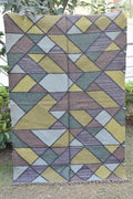 Ethnic Handwoven Wool Jute Kilim Rug Tribal Diamond Design Bohemian Vintage Flatweave Reversible Carpet Boho Tribal Area Rug