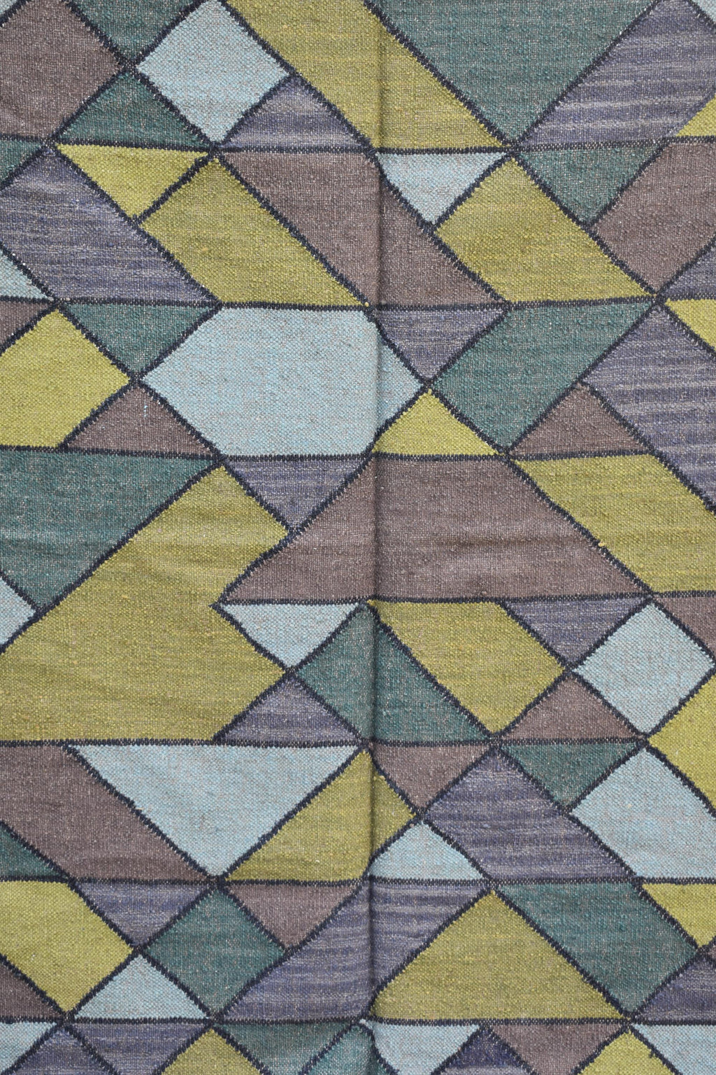 Ethnic Handwoven Wool Jute Kilim Rug Tribal Diamond Design Bohemian Vintage Flatweave Reversible Carpet Boho Tribal Area Rug
