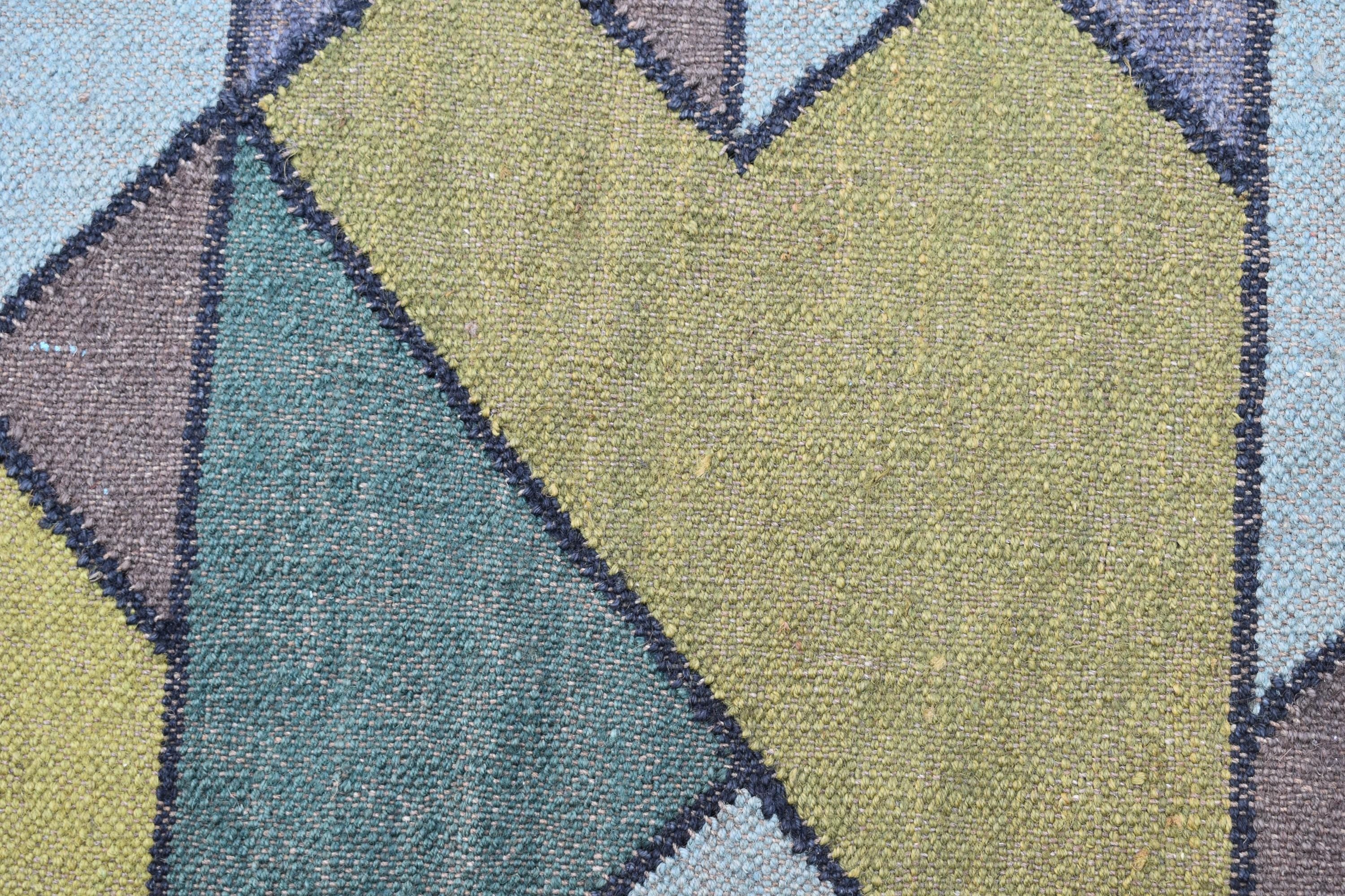 Ethnic Handwoven Wool Jute Kilim Rug Tribal Diamond Design Bohemian Vintage Flatweave Reversible Carpet Boho Tribal Area Rug