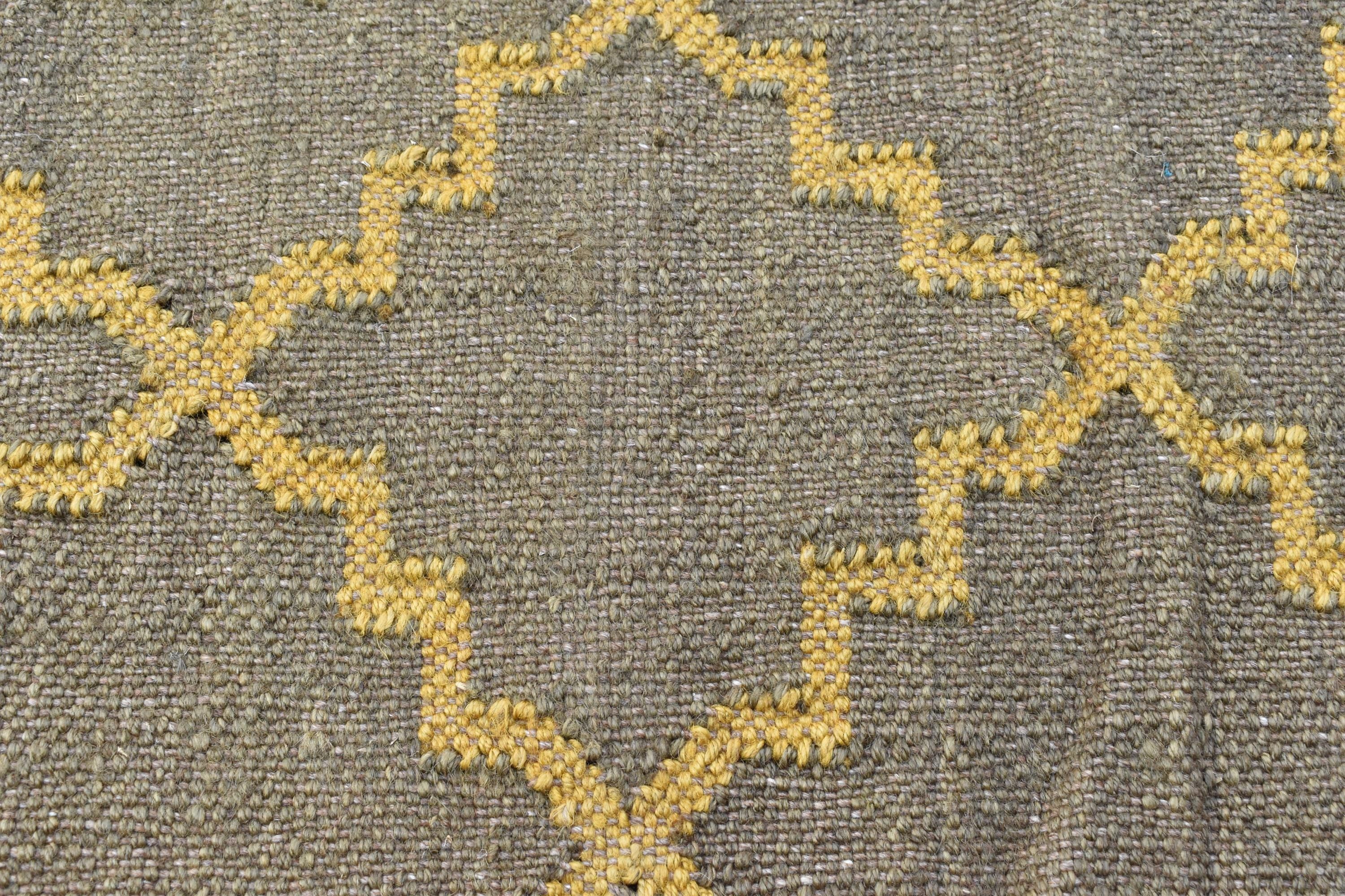 Rustic Boho Wool Jute Runner Handmade Neutral Flatweave Hallway Rug Geometric Farmhouse Decor Heritage Handwoven Carpet