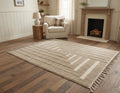 Handmade Moroccan Rug, Beni Ourain Shaggy Wool Rug, Thick Pile Rectangular Area Carpet, Modern Minimalist Boho Rug