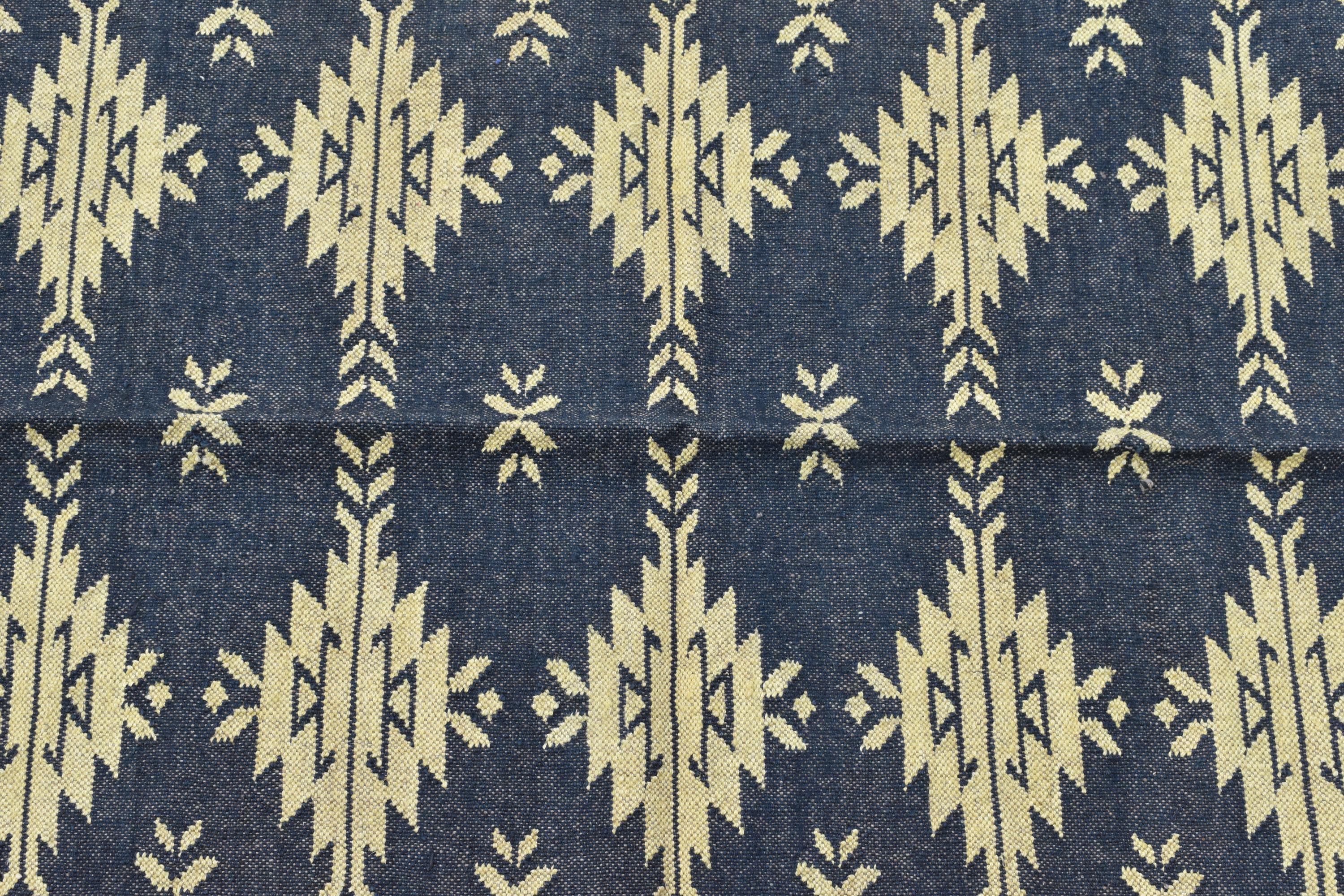 Hallway Handwoven Wool Kilim Area Rug | Tribal Diamond Medallion Pattern | Rustic Boho Flatweave Rug | Home Decor | Home Decor Carpet