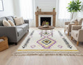Moroccan Beni Ourain Wool Rug – Fluffy Berber Area Rug, Handmade Boho Shag Carpet for Living Room Nursery Area Rug Playroom Carpet