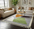 Handmade Moroccan Gray & Green Shag Rug, Natural Wool Custom Area Rug, Luxury Home Decor Rug Berber Style Rug Fluffy Rug