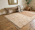 Brown Wool Beni Ourain Berber Rug – Handwoven Moroccan Abstract Area Rug Living Room Decor Moroccan Style Rug