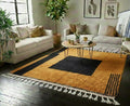 Beni Mrirt Geometric Wool Rug, Handmade Moroccan Brown Black Area Carpet, Tribal Berber Rug, Custom Size Luxury Decor