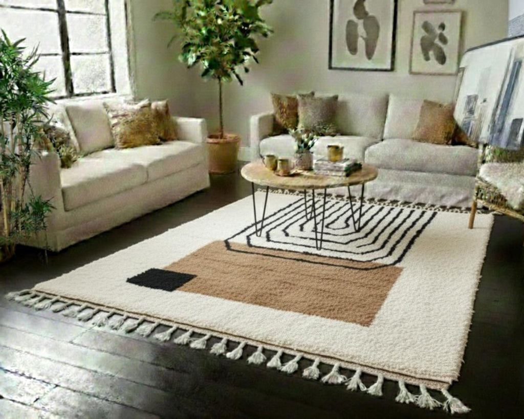 Handmade Moroccan Wool Rug, White Berber Rug, Boho Area Rug, Custom Beni Style Carpet, Soft Nursery & Bedroom Rug