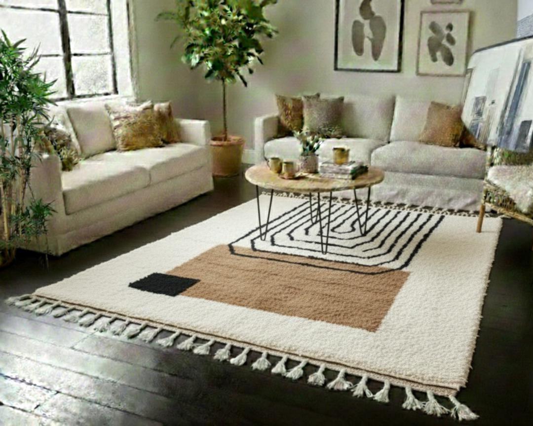 Handmade Moroccan Wool Rug, White Berber Rug, Boho Area Rug, Custom Beni Style Carpet, Soft Nursery & Bedroom Rug