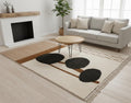 White & Beige Beni Ourain Rug, Handwoven Moroccan Berber Carpet, Abstract Tree Design Area Rug Custom  Wool Rug