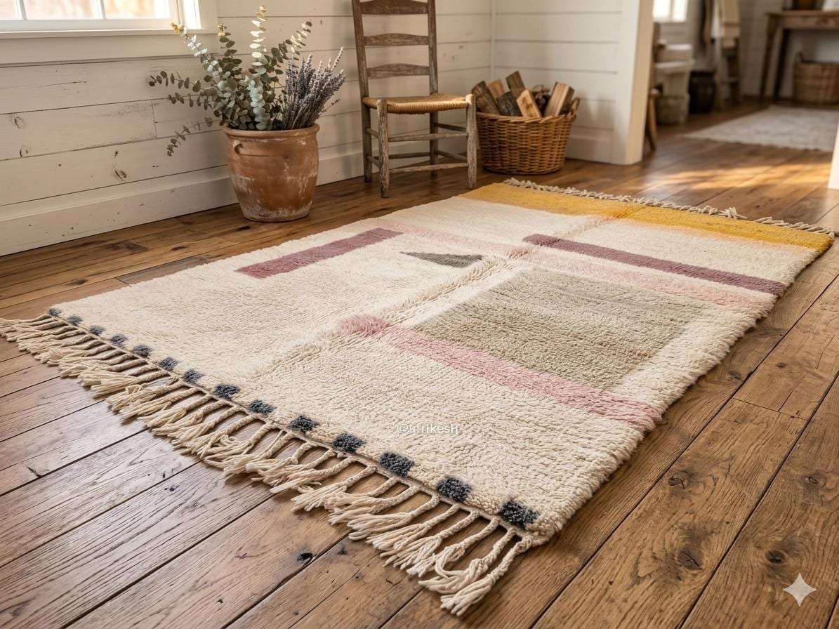 Moroccan Rug 9x19, Beni Ourain Wool Shag Rug, Hand Tufted Berber Carpet, Natural Gray Extra Large Area Rug, Modern Living Room Rug