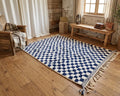 Checkered Moroccan Rug Beni Ourain Azilal Handmade Wool Rug Berber Area Carpet Modern Farmhouse Living Room Decor