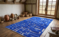 Royal Blue Beni Mrirt Shag Rug – Handmade Moroccan Wool Carpet, Berber Area Rug, Custom Size Benirugs