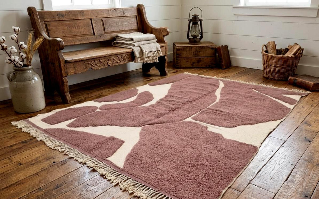 Large Moroccan Rug 8x11, Handmade Beni Ourain Rug, Shaggy Berber Carpet, Artisan Wool Area Rug, Living Room Decor