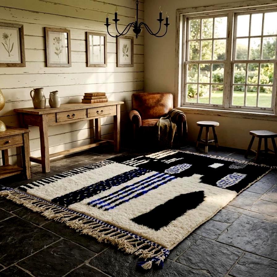 Moroccan Checkered Rug Handmade, Multicolored Berber Vintage Rug, Wool Cotton Tribal Tapis Marocain , Home Decor