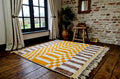 Checkered Beni Ourain Rug, Moroccan Handmade Carpet, Sheep Wool Berber Rug, Boho Area Rug, Custom Size