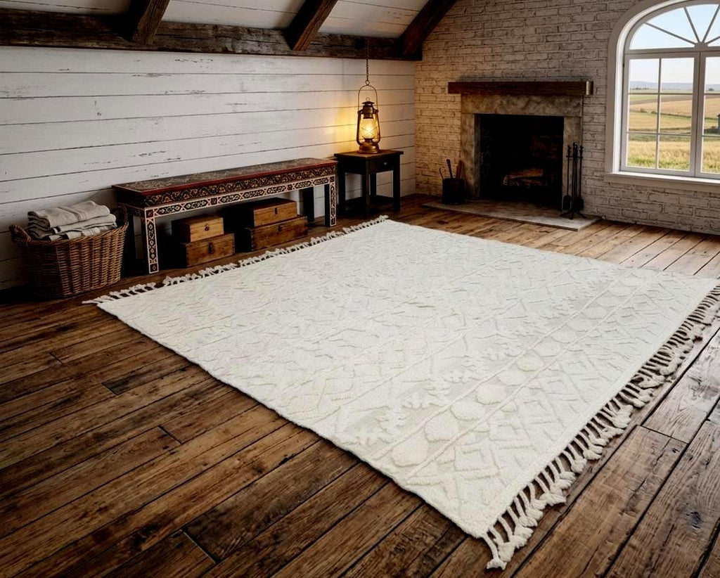 Shaggy Moroccan Rug, Custom Handmade Berber Carpet, Authentic Wool Area Rug, Living Room Decor