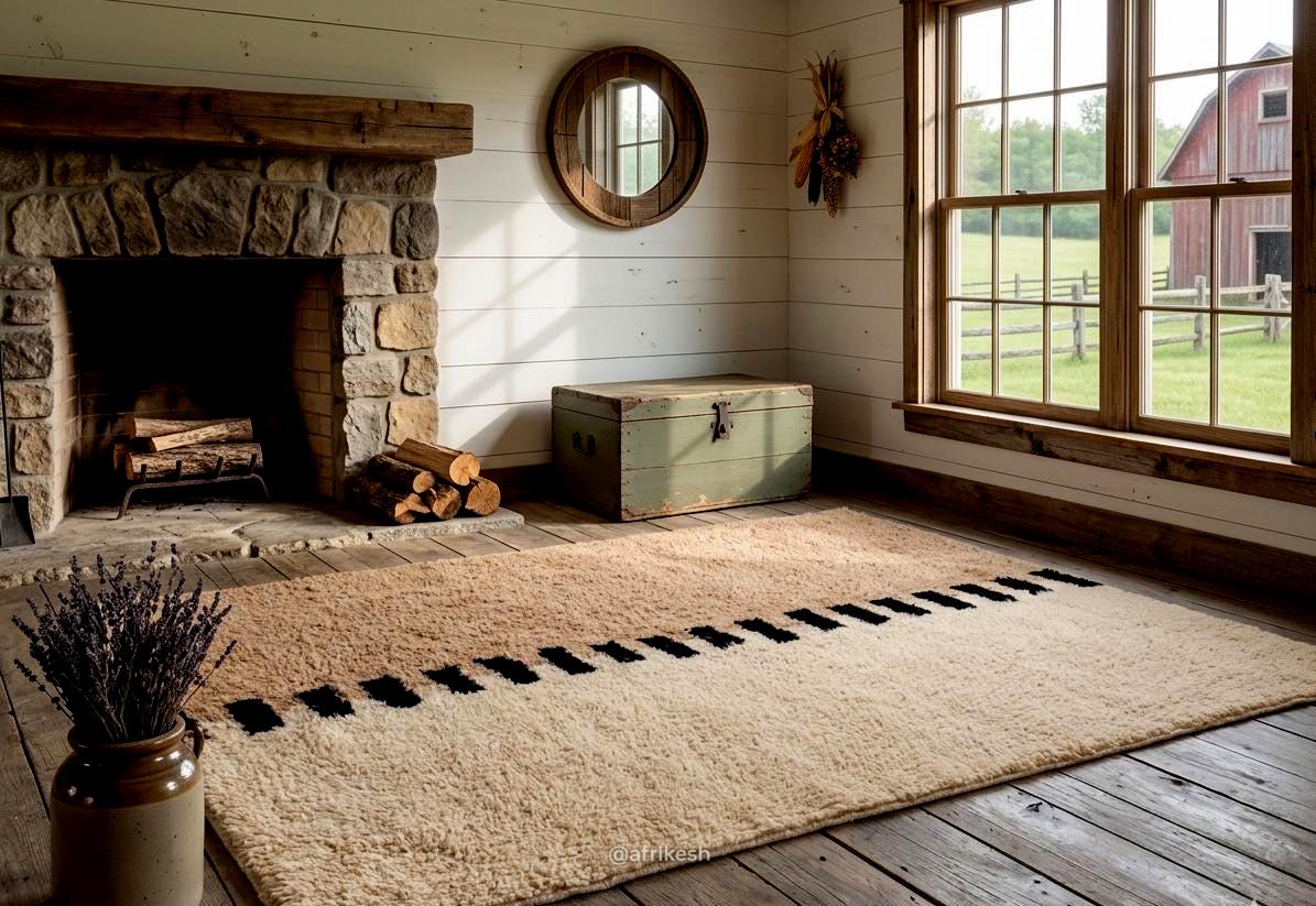 Moroccan Berber Rug, Beni Ourain Wool Rug, Taupe Area Carpet, Handmade High Quality Rug, Boho Farmhouse Decor