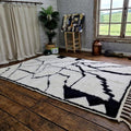 Black & White Beni Ourain Rug – Handmade Moroccan Berber Wool Carpet, Abstract Design , Handwoven Rug, Handmade Rug
