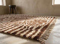 Custom Moroccan Beni Ourain Rug Red | Handmade Tufted Wool Rug | Geometric Boho Carpet | Plush Shag Area Rug Decor